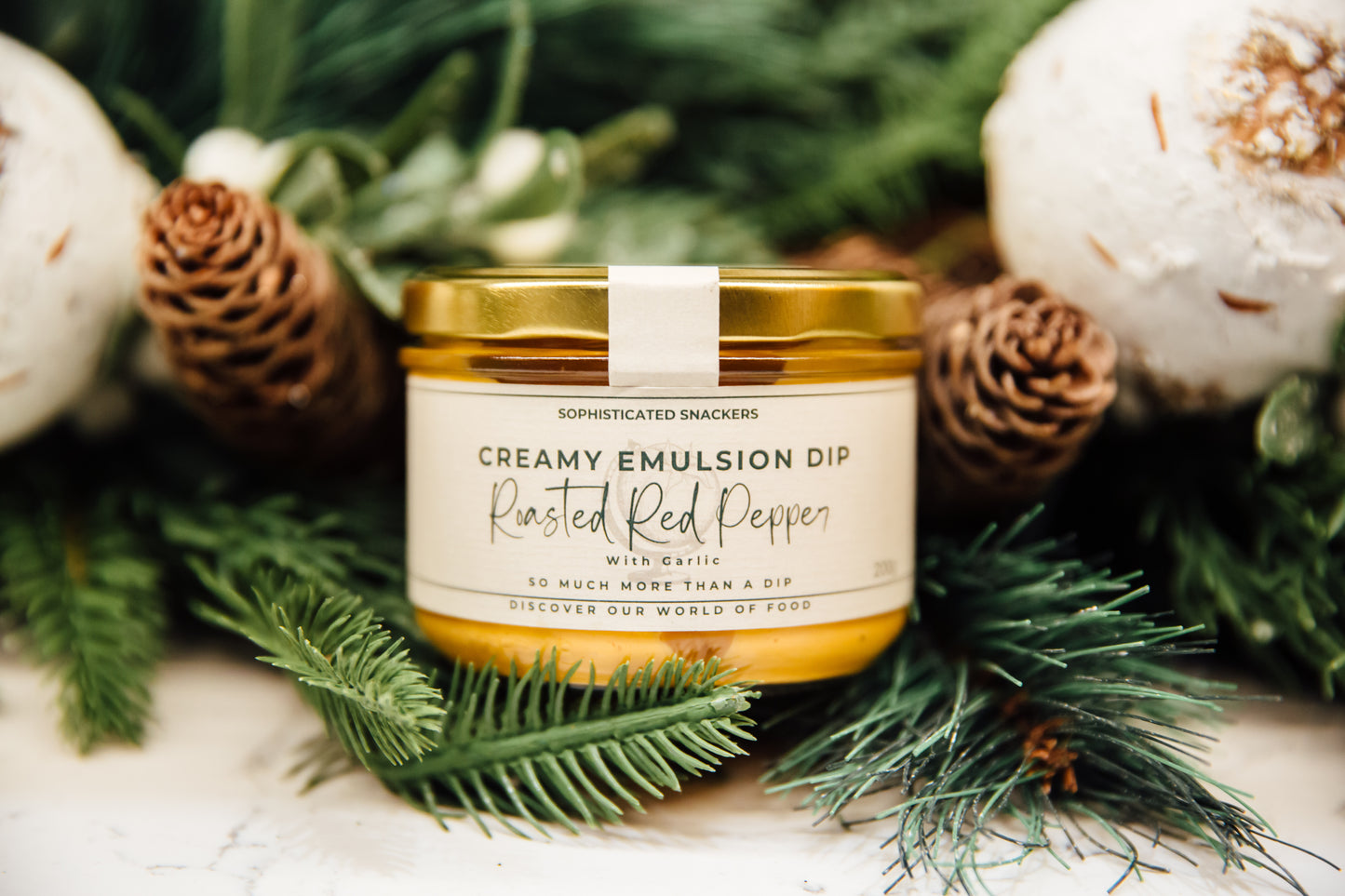 Roasted Red Pepper & Garlic Creamy Emulsion Dip